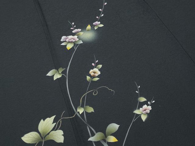 平和屋着物●訪問着　花唐草文　蛍暈し　金彩　正絹　逸品　CABD8859gh