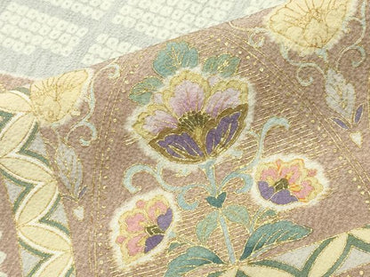 平和屋着物●TOKI志すい キモノモードオリジナルブランド　訪問着　駒刺繍　更紗花唐草文　暈し染め　金彩　正絹　逸品　CABD8860gh