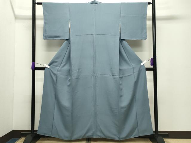 平和屋着物●上質な色無地　湊鼠色　正絹　逸品　CABD8862gh