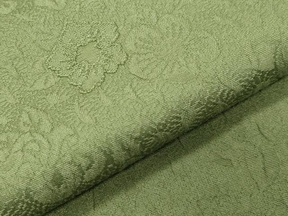 平和屋着物●上質な色無地　辻が花地紋　抹茶色　正絹　逸品　CABD8864gh