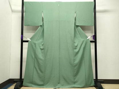 平和屋着物●上質な色無地　柳染色　正絹　逸品　CABD8867gh