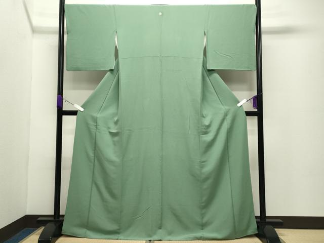 平和屋着物●上質な色無地　柳染色　正絹　逸品　CABD8867gh