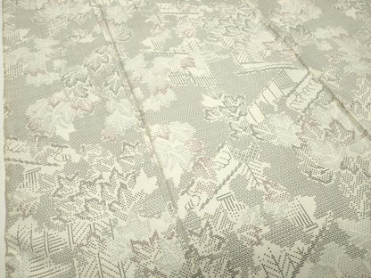 平和屋着物●本場大島紬　白大島　120亀甲　草木文　正絹　逸品　CABD8868gh