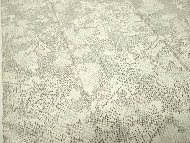 平和屋着物●本場大島紬　白大島　120亀甲　草木文　正絹　逸品　CABD8868gh