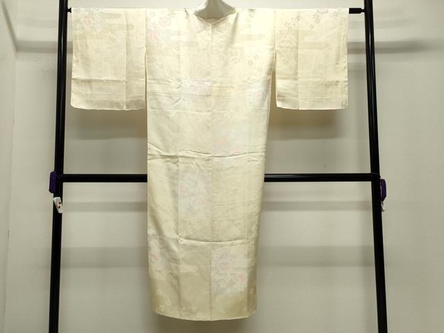 平和屋着物●長襦袢　袷　エ霞花地紋　暈し染め　半衿刺繍　正絹　逸品　CABD8869gh