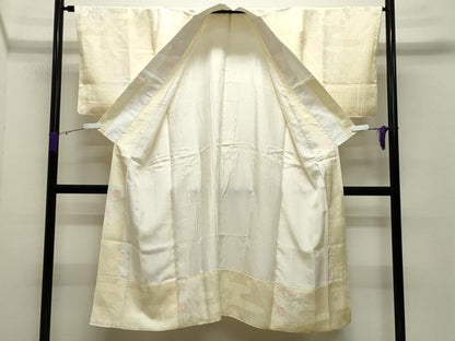 平和屋着物●長襦袢　袷　エ霞花地紋　暈し染め　半衿刺繍　正絹　逸品　CABD8869gh