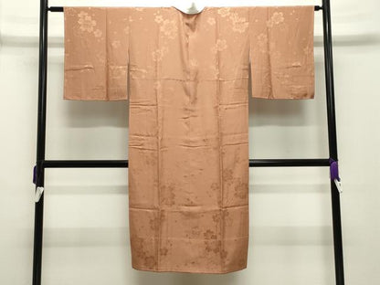 平和屋着物●長襦袢　無双仕立て　舞桜地紋　小麦色　やまと誂製　正絹　逸品　未使用　CABD8870gh