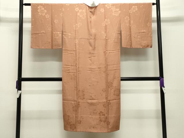 平和屋着物●長襦袢　無双仕立て　舞桜地紋　小麦色　やまと誂製　正絹　逸品　未使用　CABD8870gh
