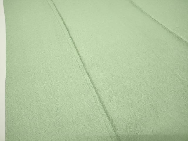 平和屋着物●上質な色無地　花唐草地紋　若菜色　正絹　逸品　未使用　CABD8874gh