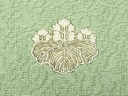 平和屋着物●上質な色無地　花唐草地紋　若菜色　正絹　逸品　未使用　CABD8874gh