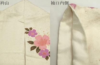 平和屋着物●豪華振袖　刺繍　舞花文　暈し染め　金銀彩　銀通し地　正絹　逸品　CABD8876gh