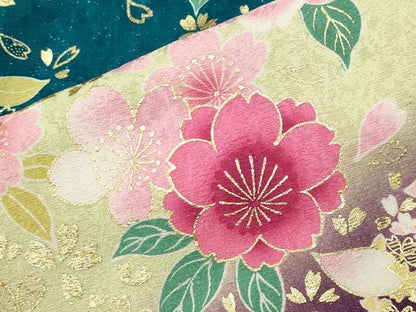 平和屋着物●豪華振袖　刺繍　舞花文　暈し染め　金彩　銀通し地　正絹　逸品　CABD8877gh