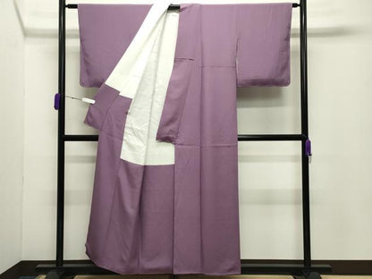平和屋着物●上質な色無地　二藍色　正絹　逸品　未使用　CABD8878gh