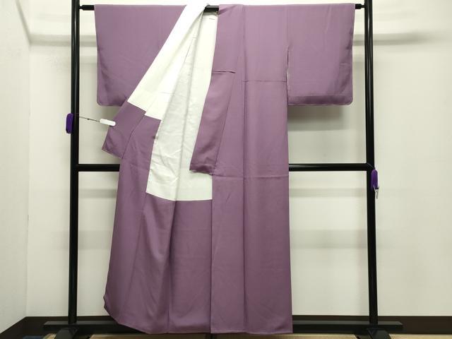 平和屋着物●上質な色無地　二藍色　正絹　逸品　未使用　CABD8878gh