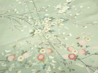 平和屋着物●訪問着　作家物　枝花文　暈し染め　金彩　正絹　逸品　未使用　CABD8879gh