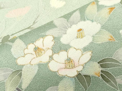 平和屋着物●訪問着　作家物　枝花文　暈し染め　金彩　正絹　逸品　未使用　CABD8879gh