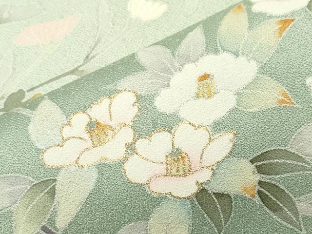 平和屋着物●訪問着　作家物　枝花文　暈し染め　金彩　正絹　逸品　未使用　CABD8879gh