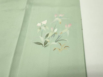 平和屋着物●訪問着　作家物　枝花文　暈し染め　金彩　正絹　逸品　未使用　CABD8879gh