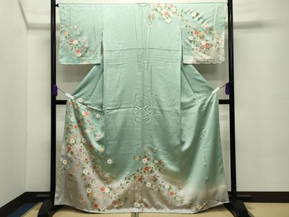 平和屋着物●訪問着　立波舞蝶文　暈し染め　金彩　正絹　逸品　未使用　CABD8880gh
