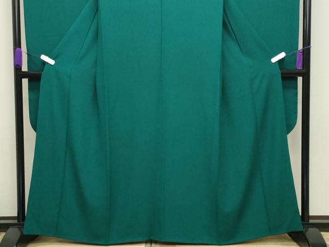 平和屋着物●豪華振袖　色無地　萌葱色　正絹　逸品　CABD8881gh