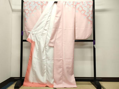 平和屋着物●小振袖　二尺袖　舞桜文　暈し染め　洗える着物　CABD8883gh
