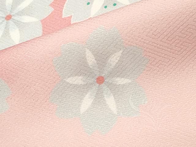平和屋着物●小振袖　二尺袖　舞桜文　暈し染め　洗える着物　CABD8883gh