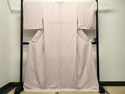 平和屋着物●上質な色無地　松竹梅地紋　薄桜色　京都きもの友禅扱い　ロング丈　正絹　逸品　未使用　CABD8886gh