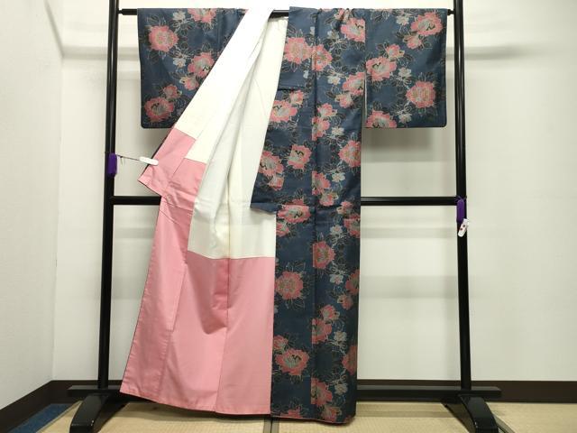 平和屋着物▽本場染大島紬 単衣 七宝花文 正絹 逸品 CAAW1375xi 【公式