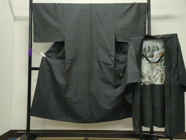 平和屋着物●男性　紬　アンサンブル　霞文　正絹　逸品　未使用　CABD8891gh