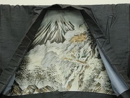 平和屋着物●男性　紬　アンサンブル　霞文　正絹　逸品　未使用　CABD8891gh