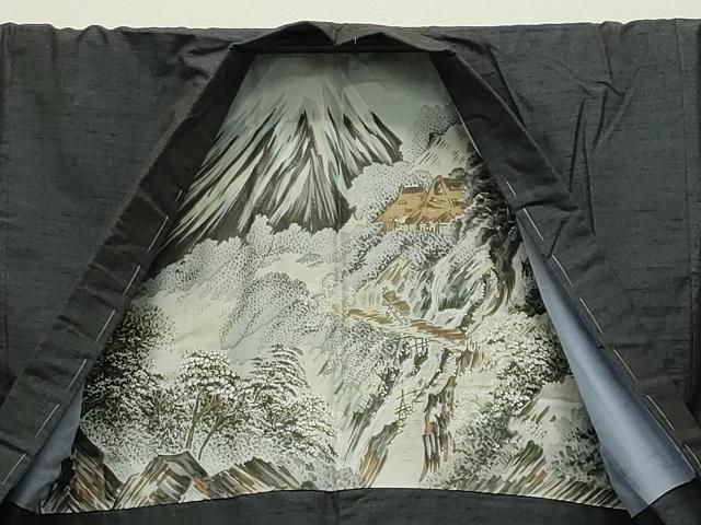 平和屋着物●男性　紬　アンサンブル　霞文　正絹　逸品　未使用　CABD8891gh