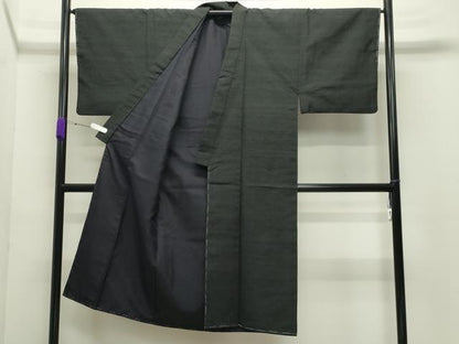 平和屋着物●男性　紬　アンサンブル　色無地　蝋色　正絹　逸品　未使用　CABD8892gh