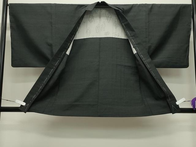 平和屋着物●男性　紬　アンサンブル　色無地　蝋色　正絹　逸品　未使用　CABD8892gh