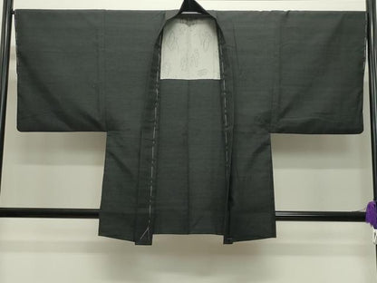 平和屋着物●男性　紬　アンサンブル　色無地　蝋色　正絹　逸品　未使用　CABD8892gh