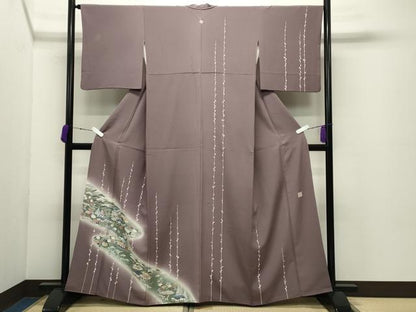 平和屋着物●染色作家　佐藤修平　訪問着　風景松竹梅文　暈し染め　正絹　逸品　CABD8893gh