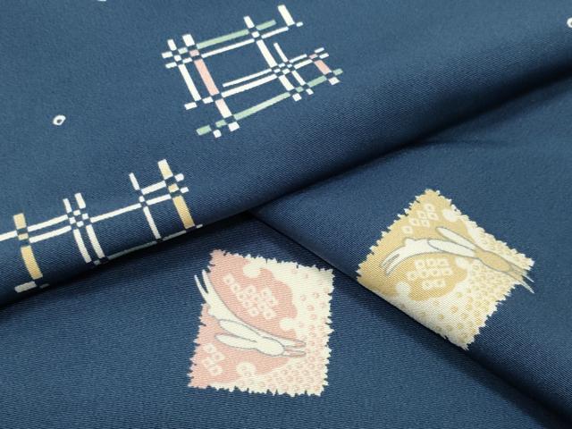 平和屋着物●上質な小紋　跳兎　正絹　逸品　CABD8895gh