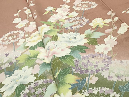 平和屋着物●訪問着　友禅　枝花文　暈し染め　正絹　逸品　CABD8896gh