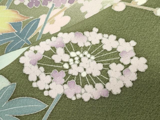 平和屋着物●訪問着　友禅　枝花文　暈し染め　正絹　逸品　CABD8896gh