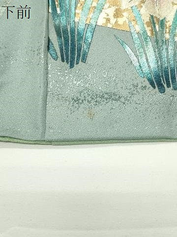 平和屋着物●訪問着　流水地紙花文　暈し染め　金銀彩　正絹　逸品　未使用　CABD8897gh