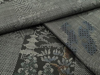 平和屋着物●本場大島紬　9マルキ　色紙風景文　正絹　逸品　未使用　CABD8898gh