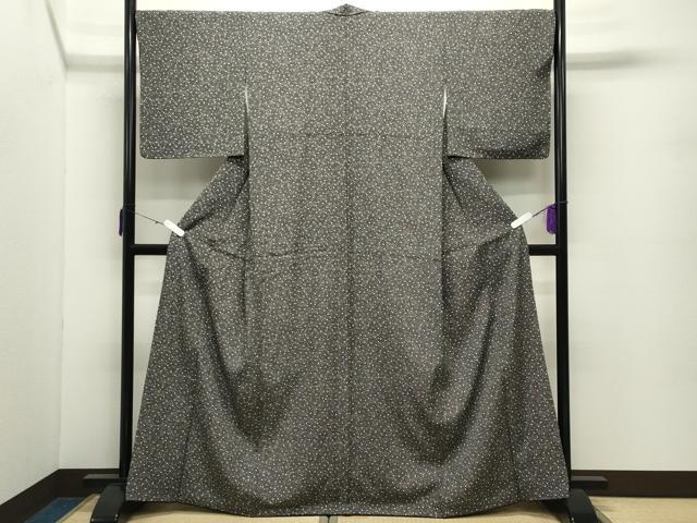 平和屋着物●上質な小紋　大小あられ　黒地　正絹　逸品　CABD8899gh