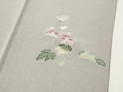 平和屋着物●訪問着　友禅　作家物　葡萄蔦の葉花文　暈し染め　正絹　逸品　未使用　CABD8900gh