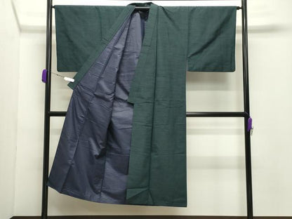 平和屋着物●男性　紬　アンサンブル・長襦袢セット　霞文　正絹　逸品　CABD8901gh