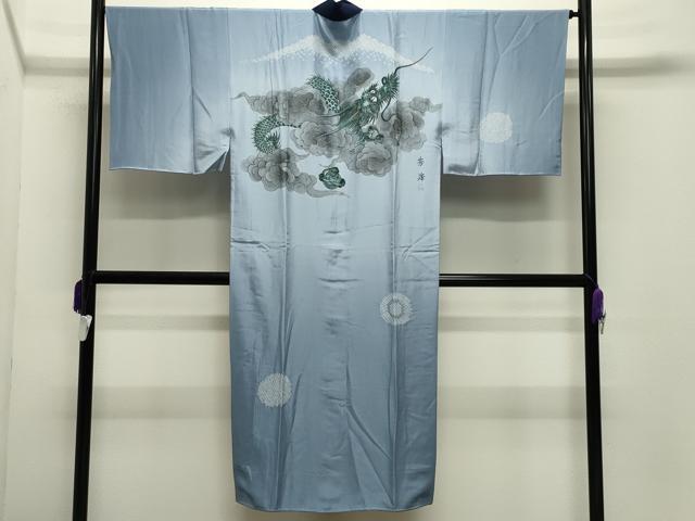 平和屋着物●男性　紬　アンサンブル・長襦袢セット　霞文　正絹　逸品　CABD8901gh