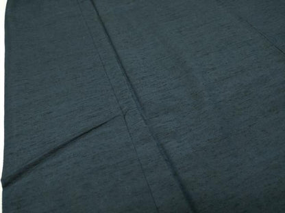 平和屋着物●男性　紬　髭紬羽織・長襦袢セット　色無地　濃藍色　正絹　逸品　CABD8903gh