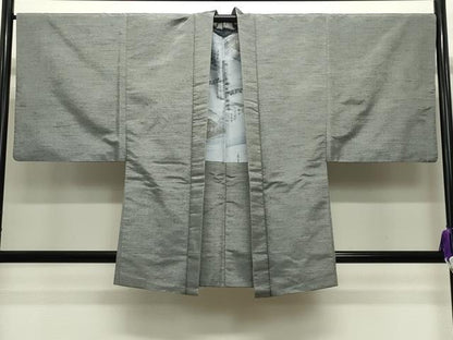 平和屋着物●男性　紬　アンサンブル　霞文　正絹　逸品　CABD8909gh