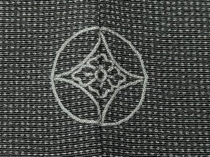 平和屋着物●江戸小紋　庭野三樹夫作　角通し　黒地　正絹　逸品　CABD8912gh