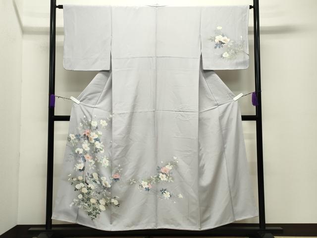平和屋着物●訪問着　友禅　休み鳥枝花文　暈し染め　正絹　逸品　CABD8920gh