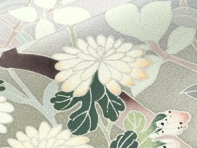 平和屋着物●訪問着　友禅　休み鳥枝花文　暈し染め　正絹　逸品　CABD8920gh