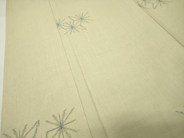 平和屋着物●上質な紬　麻の葉文　正絹　逸品　CABD8922gh